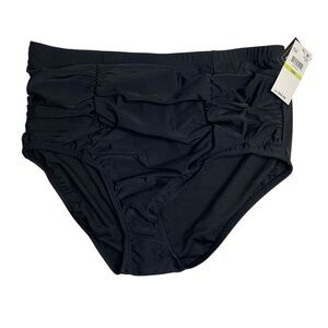 Island Escape Plus Size High Waist Bikini Bottoms Tummy Control Black 18 W New